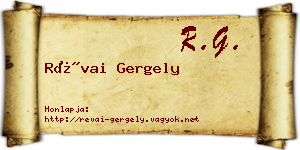 Révai Gergely névjegykártya